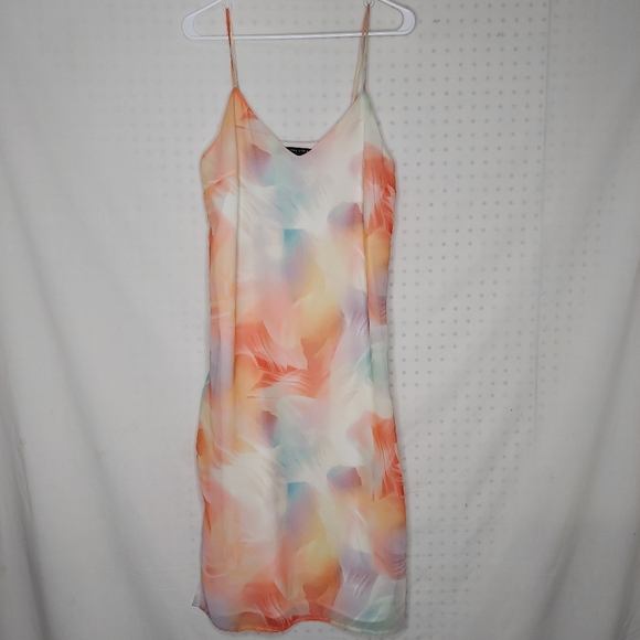 Cynthia Steffe Dress Slip 6 Midi V-Neck Watercolor Floral Lined Shift Strappy - Picture 2 of 7